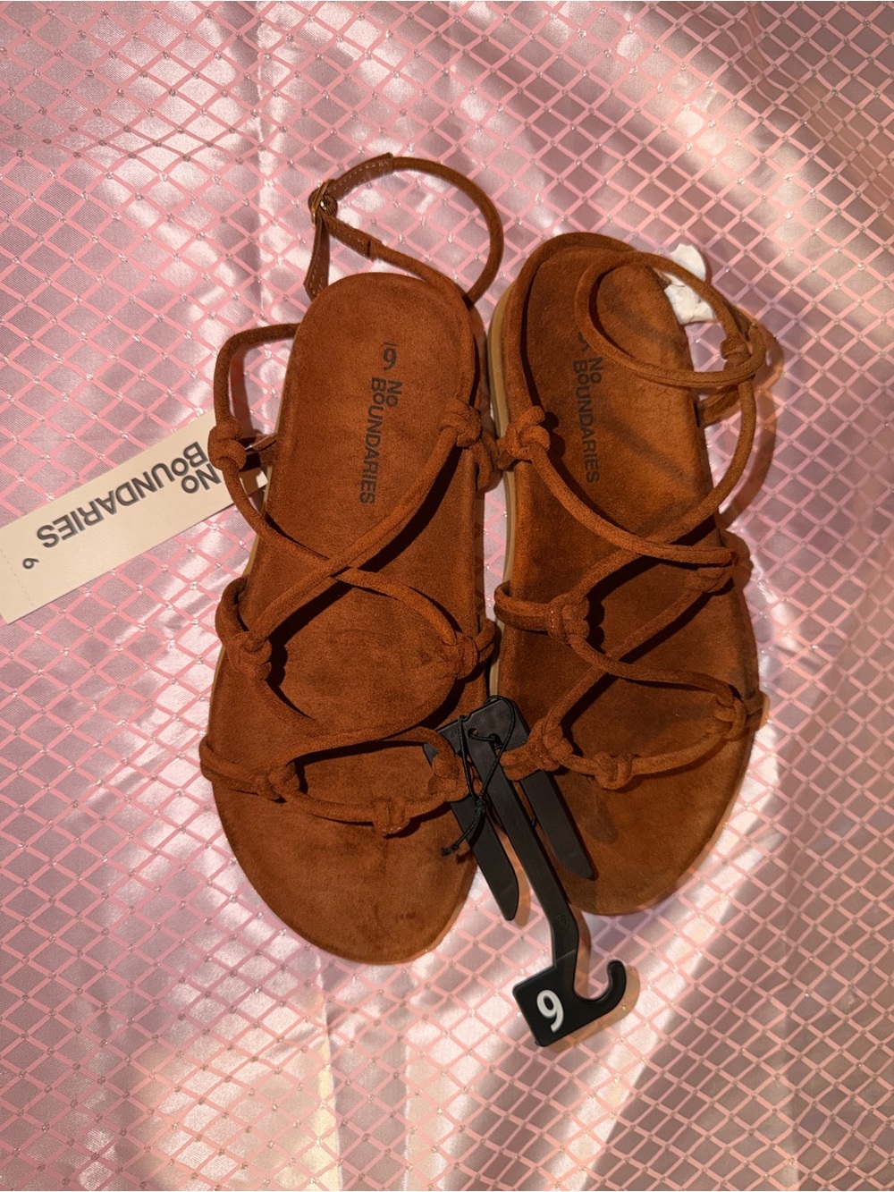 No Boundaries Rust Brown Knot-Strap Women's Sandals
